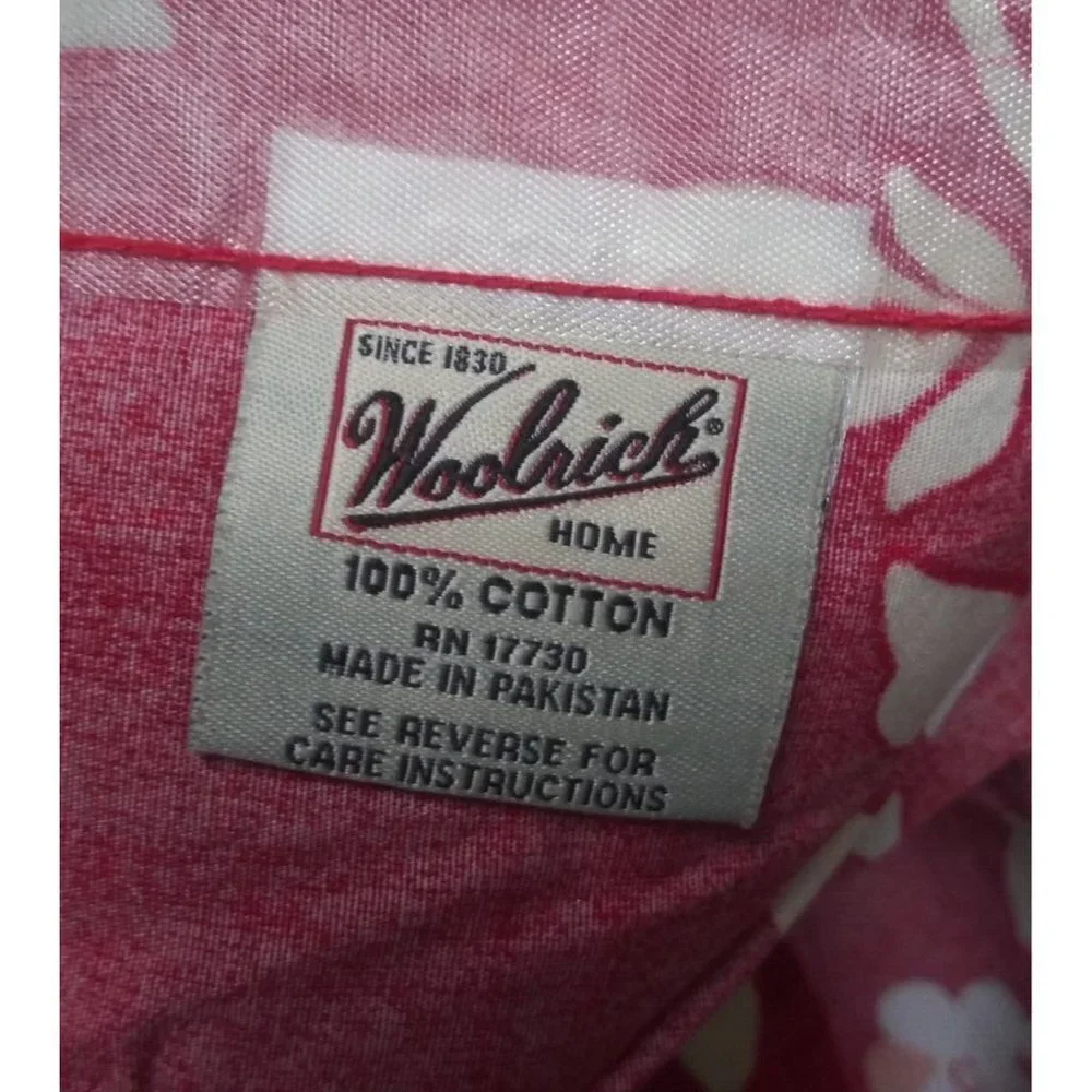 Woolrich 100% COTTON RED shower curtain floral bathroom curtain FLAW 71x72 HTF